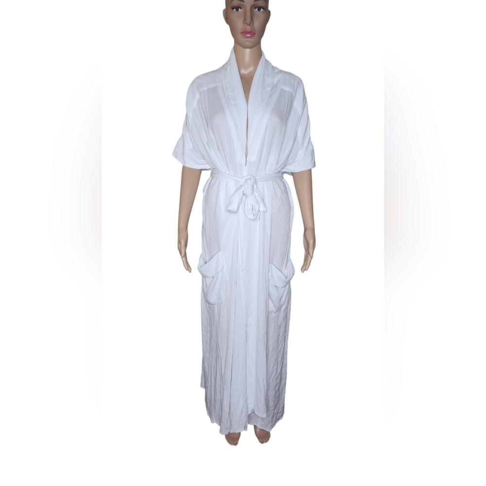 NWT Myrah Penaloza Saraswati women's size 26 bamboo rayon wrap duster cover up